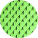 Round Machine Washable Solid Green Modern Area Rugs, wshabs5069grn