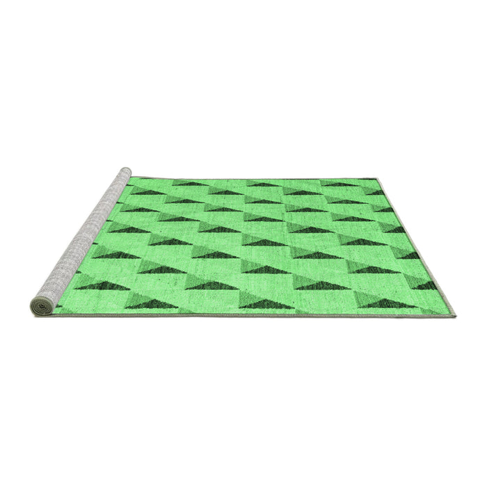 Sideview of Machine Washable Solid Emerald Green Modern Area Rugs, wshabs5069emgrn