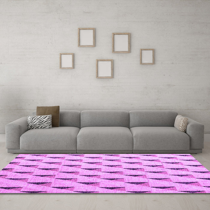 Machine Washable Solid Purple Modern Area Rugs in a Living Room, wshabs5069pur