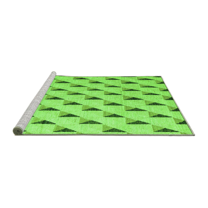 Sideview of Machine Washable Solid Green Modern Area Rugs, wshabs5069grn