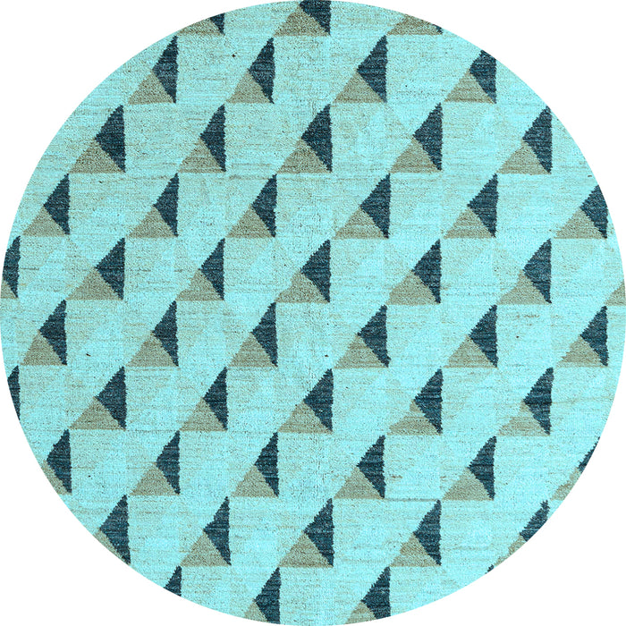 Round Solid Light Blue Modern Rug, abs5069lblu