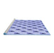 Sideview of Machine Washable Solid Blue Modern Rug, wshabs5069blu