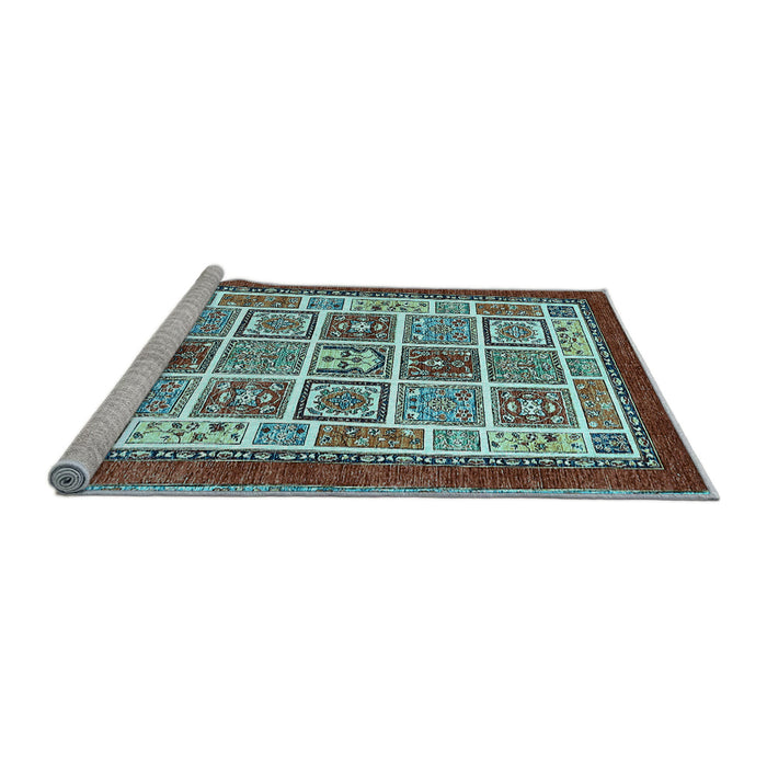 Sideview of Machine Washable Abstract Light Blue Modern Rug, wshabs506lblu