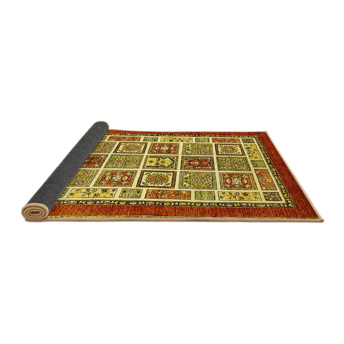 Sideview of Abstract Yellow Modern Rug, abs506yw