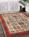 Machine Washable Abstract Tomato Red Rug in a Family Room, wshabs506