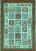 Abstract Turquoise Modern Rug, abs506turq