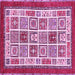 Square Machine Washable Abstract Pink Modern Rug, wshabs506pnk