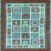 Square Machine Washable Abstract Light Blue Modern Rug, wshabs506lblu