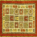 Square Abstract Yellow Modern Rug, abs506yw