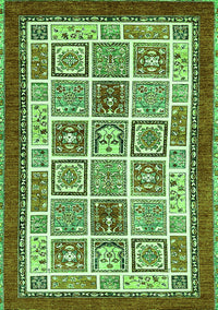 Abstract Green Modern Rug, abs506grn