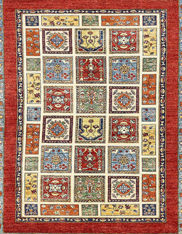 Abstract Red Modern Rug, abs506