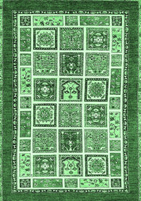 Abstract Emerald Green Modern Rug, abs506emgrn