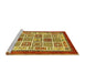 Sideview of Machine Washable Abstract Yellow Modern Rug, wshabs506yw