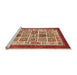 Sideview of Machine Washable Abstract Orange Modern Area Rugs, wshabs506org