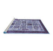 Sideview of Machine Washable Abstract Blue Modern Rug, wshabs506blu