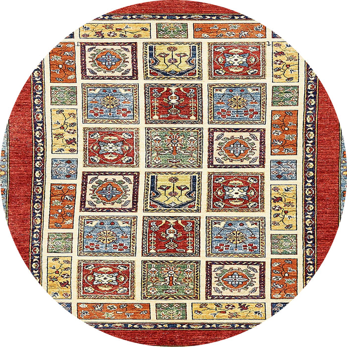 Round Abstract Red Modern Rug, abs506