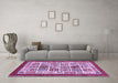 Machine Washable Abstract Purple Modern Area Rugs in a Living Room, wshabs506pur