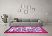 Machine Washable Abstract Purple Modern Rug, wshabs506pur