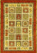 Machine Washable Abstract Yellow Modern Rug, wshabs506yw