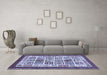 Machine Washable Abstract Blue Modern Rug in a Living Room, wshabs506blu