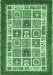 Machine Washable Abstract Emerald Green Modern Area Rugs, wshabs506emgrn