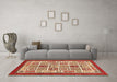 Machine Washable Abstract Orange Modern Area Rugs in a Living Room, wshabs506org