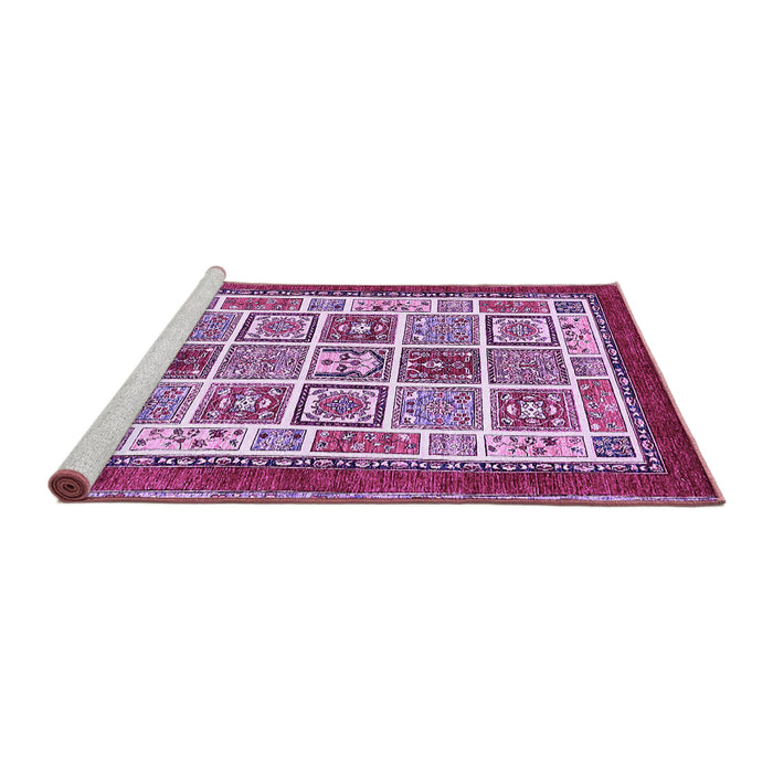 Sideview of Machine Washable Abstract Purple Modern Area Rugs, wshabs506pur