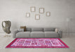 Machine Washable Abstract Pink Modern Rug in a Living Room, wshabs506pnk