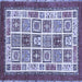 Square Abstract Blue Modern Rug, abs506blu