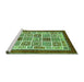 Sideview of Machine Washable Abstract Green Modern Area Rugs, wshabs506grn