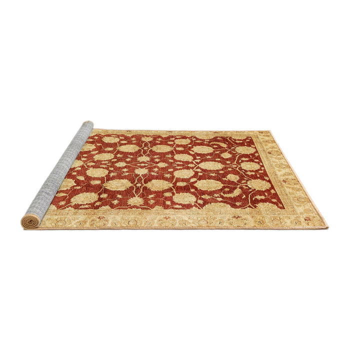 Sideview of Machine Washable Abstract Orange Red Rug, wshabs507