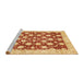Sideview of Machine Washable Abstract Orange Red Rug, wshabs507