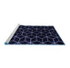 Sideview of Machine Washable Abstract Blue Modern Rug, wshabs5070blu