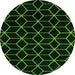 Round Machine Washable Abstract Green Modern Area Rugs, wshabs5070grn