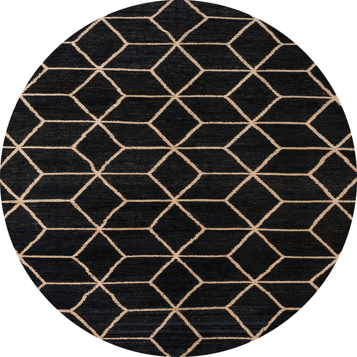 Round Machine Washable Abstract Coffee Brown Rug, wshabs5070