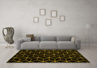 Machine Washable Abstract Yellow Modern Rug, wshabs5070yw