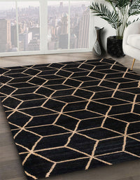 Abstract Coffee Brown Modern Rug, abs5070