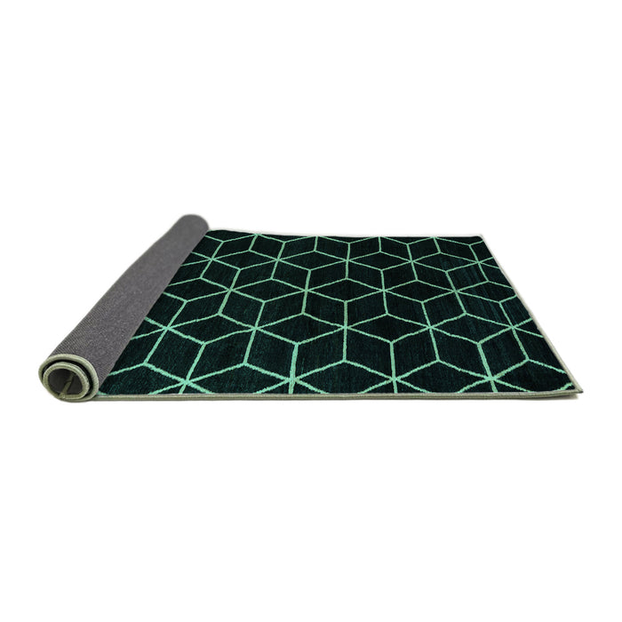 Sideview of Abstract Turquoise Modern Rug, abs5070turq