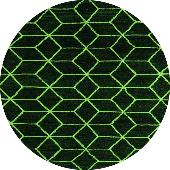 Round Abstract Green Modern Rug, abs5070grn