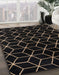 Abstract Coffee Brown Modern Rug in Family Room, abs5070