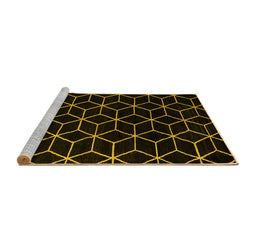Sideview of Machine Washable Abstract Yellow Modern Rug, wshabs5070yw