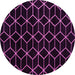 Round Abstract Pink Modern Rug, abs5070pnk