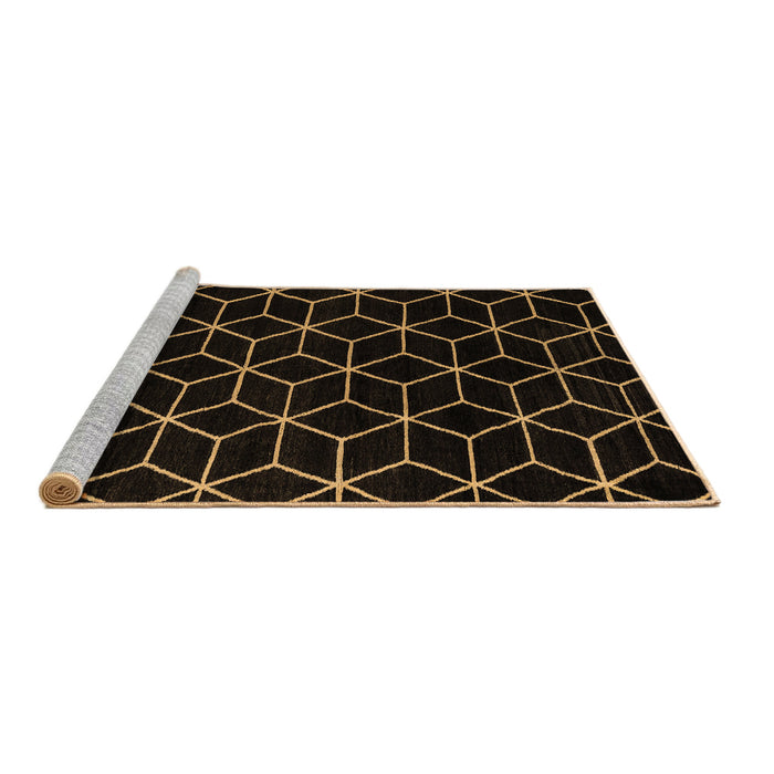 Sideview of Machine Washable Abstract Brown Modern Rug, wshabs5070brn