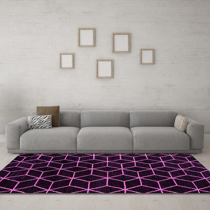 Machine Washable Abstract Pink Modern Rug in a Living Room, wshabs5070pnk