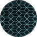 Round Abstract Light Blue Modern Rug, abs5070lblu