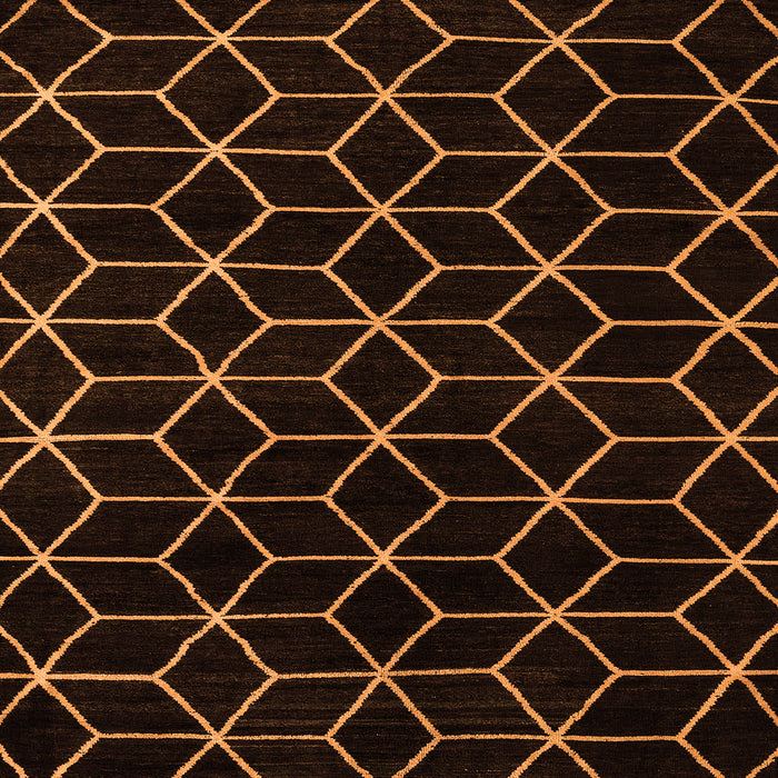 Square Machine Washable Abstract Orange Modern Area Rugs, wshabs5070org