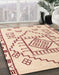 Machine Washable Abstract Tangerine Pink Rug in a Family Room, wshabs5071