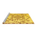 Sideview of Machine Washable Solid Yellow Modern Rug, wshabs5071yw
