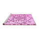Sideview of Machine Washable Solid Pink Modern Rug, wshabs5071pnk