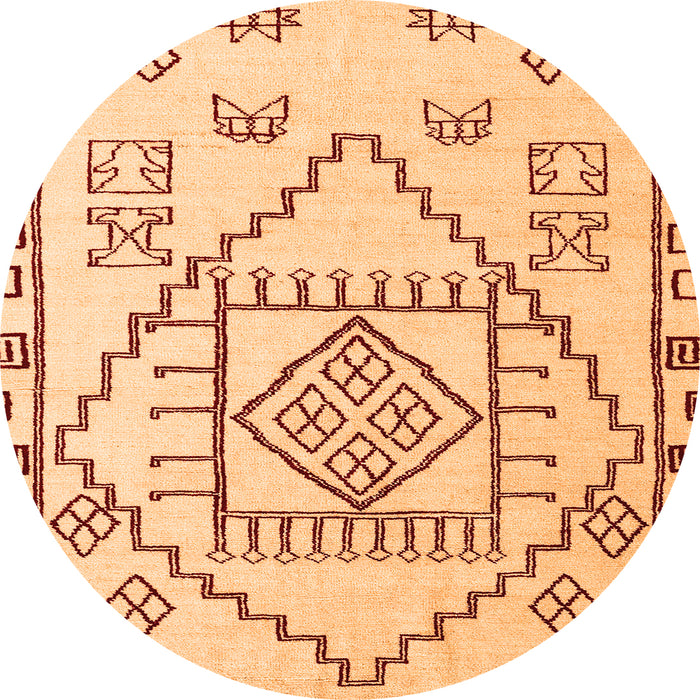 Round Solid Orange Modern Rug, abs5071org